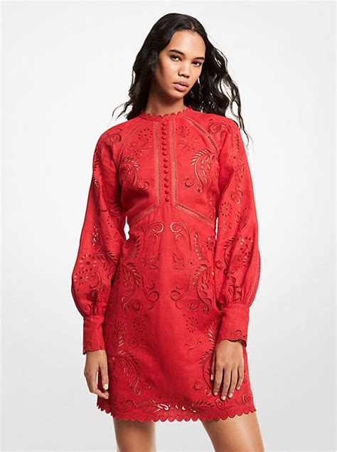 michael michael kors floral embroidered hemp mini dress|Floral Embroidered Hemp Mini Dress .